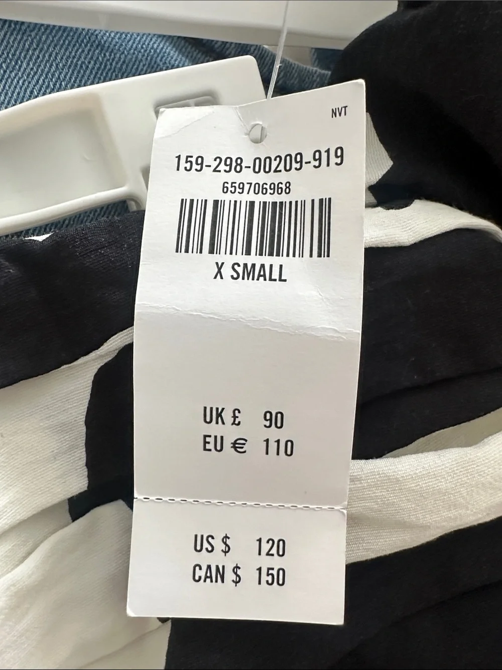 NWT Abercrombie & Fitch Black and White Puff-Sleeve Maxi Dress XS
